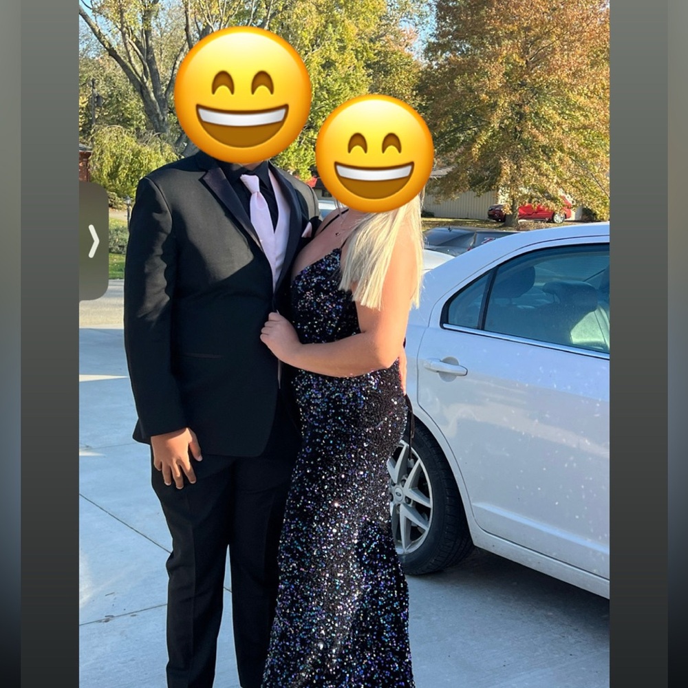 Black Sequin Prom Dress